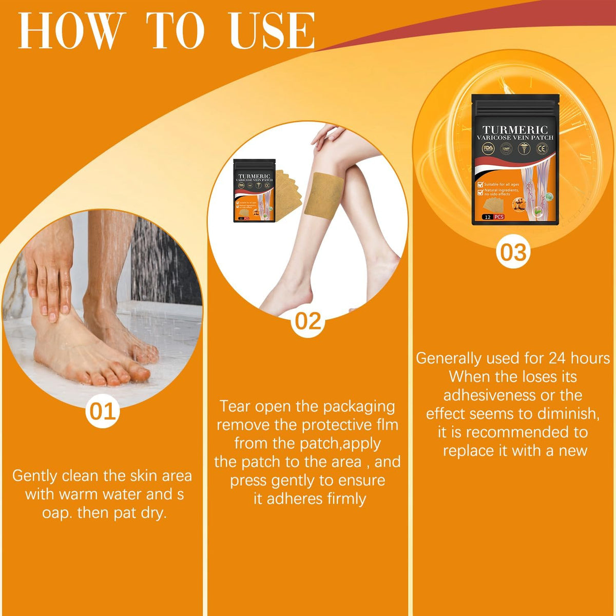 VeinEase™ -Turmeric Varicose Vein Patches | 🔥FLAT 50% OFF SAVING🔥