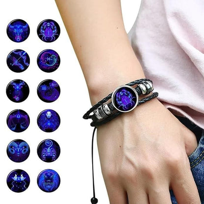 Zodiac Leather Braided Bracelet | 🔥FLAT 50% OFF SALE🔥